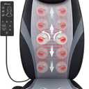 Snailax Shiatsu Back Massager with Heat Massage Chair Pad Kneading Back Massager for Pain Relief Deep Tissue Chair Massage Pad for Office Home, Gifts for Dad,Mom (Light Gray)