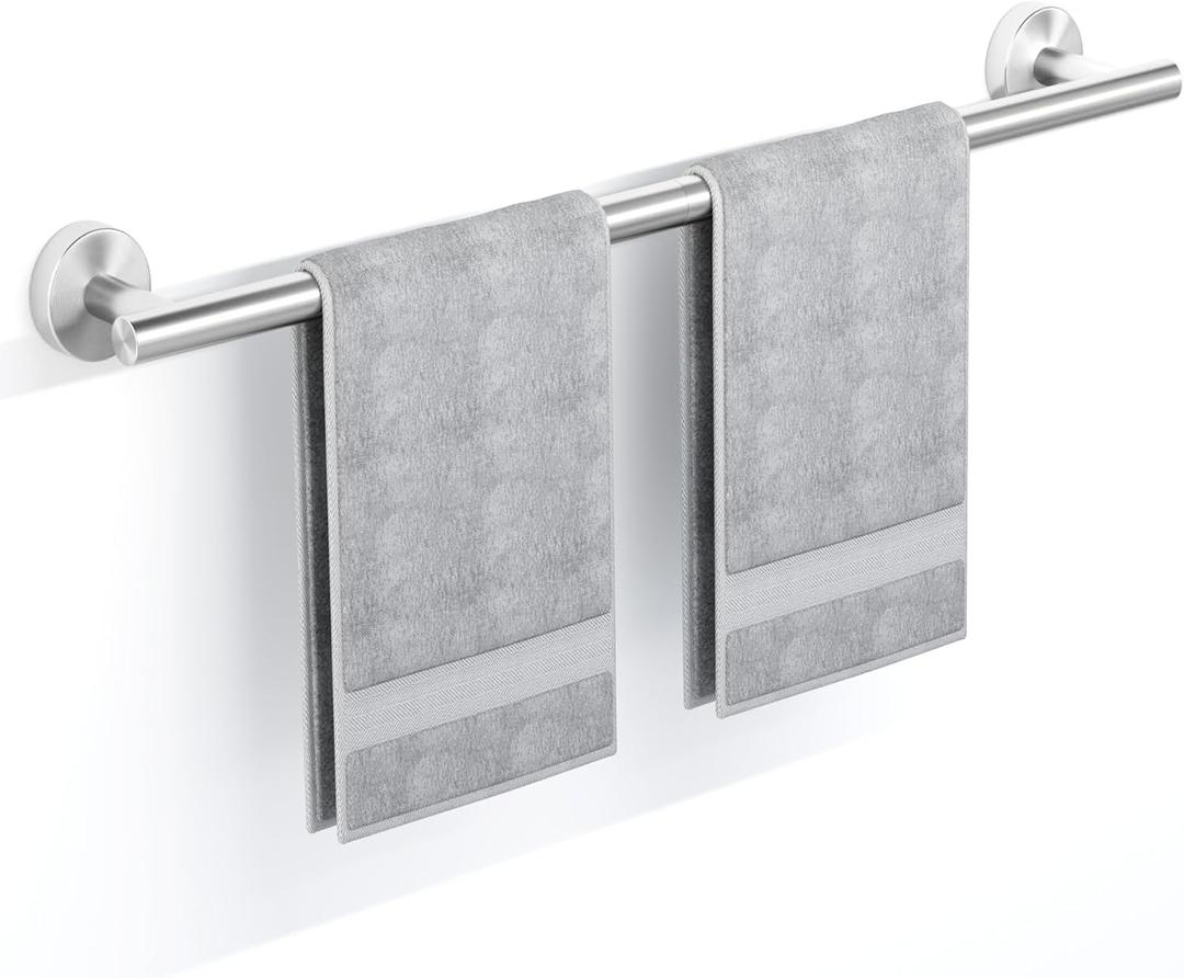 Brushed Nickel Towel Bar, 18 Inch Towel Racks for Bathroom Wall Mounted, SUS304 Stainless Steel Bathroom Towel Holder, Total Length 20.4 Inch Towel Bars