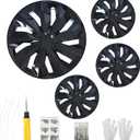 15 Inch Black Hubcaps Universal Hubcap Wheel Cover for Cars,Fits Toyota Corolla Honda Volkswagen Chevy Chevrolet Mazda Dodge Ford and Most Cars Set of 4