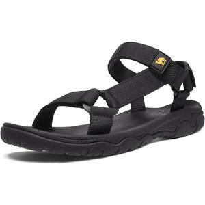 CAMELSPORTS Men's Hiking Sandals Open Toe Outdoor Beach Sandal Waterproof Sport Sandals Water Shoes for Athletic Walking (11, Black)