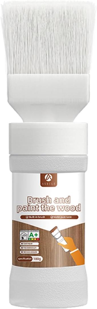 Wood and Metal Paint 2-in-1 Brush (6.35oz, White) Convenient Solid Wood Furniture Repair, Outdoor Metal Coating