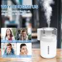 3 x Portable Mini Humidifier, 180ml USB Cool Mist Small Humidifiers for Bedroom, Personal Desktop Humidification for Car Office Travel & Indoor Plants(White)