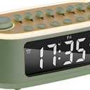 White Noise Machine Bluetooth Speaker, Digital Alarm Clock Sleep Timer with LED Display RGB Night Light, Soothing Natural Sleeping Sound Machine for Baby, Kids, Adults, Bedrooms (Green)