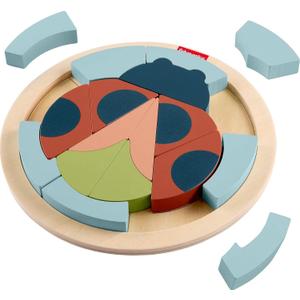 Fisher-Price Wood Preschool Toy Jigsaw Puzzle, Tiny Garden Lady Bug 18-Piece Wooden Activity for Fine Motor Play Kids Ages 3+ Years (Amazon Exclusive)