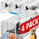 Motel Mouse Humane Mouse Traps No Kill Live Catch and Release 4 Pack - Reusable, Easy to Use & Clean, No Touch Release, Sensitive Includes Cleaning Brush, Instruction Manual & Video - Mousetrap Indoor