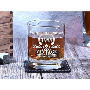 AOZITA 41th Birthday Gifts for Men Birthday Decorations for Men, Party Supplies - Anniversary Ideas for Him, Dad, Husband, Friends - 11oz Whiskey Glass