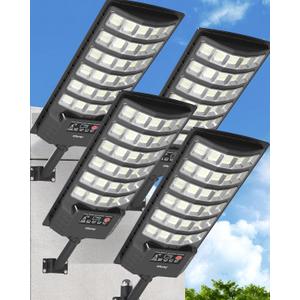 Ofuray Solar Flood Lights Outdoor,5AH High Power Solar Street Security Parking Lot Lights Dusk to Dawn with Motion Sensor 5 Modes,7000k Daylight with Remote Control for Wall,Backyard,Outside OZL-4Pack