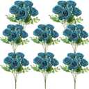 8 Pack Teal Peonies Artificial Flowers
Fake Silk Hydrangea Bouquet for Bridal Wedding Home Table Decor Reusable Dining Opening Ceremony Birthday Arrangement