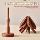 Natural Foldable Black Walnut Wooden Trivet Set - 4 Trivets + 1 Stand for Hot Dishes, Pot, Bowl, Teapot, Hot Pot Holders(Beech)