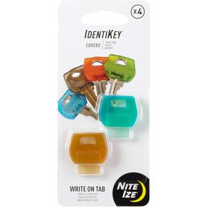 Nite Ize IdentiKey Covers, Write-On Universal Key Covers for Quick Key Identification, Multiple Colors 4 pack
