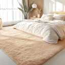 OLANLY 7x10 Machine Washable Large Area Rugs for Living Room, Bedroom, Soft Fluffy Shaggy Bedside Rug, Indoor Floor Carpet for Kids Girls and Boys, Dorms, Nursery, Home Decor Aesthetic, Beige