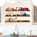 MBYD Floating Shelves 3 Same Dimensions, 48 Inch Deep Walnut Solid Wooden Shelves for Wall, Wall Mount Picture Ledge Shelf, Hanging Photo Display Shelf for Bedroom, Kitchen, Office, Living Room, Set of 3 48 in