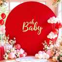 7.2 FT Baby Blue Round Backdrop Cover for Circle Balloon Arch Stand Stretchy Circle Arch Backdrop Covers for Wedding Arch Baby Shower Birthday Party Photo Shoot Photography Arch Background Decorations