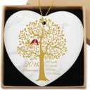 20 Years Anniversary Hanging Ornament for Him Her 20th Anniversary Wedding Gifts for Husband Wife 20 Years Valentines Ornament for Couple Christmas Ceramic Heart Keepsake