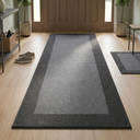 Area Rug Runner Sets 48" x 48" and 85"×32" Washable Kitchen Mats for Floor Non Slip Rubber Backed Kitchen Rugs Braided Indoor Floor Carpet for Entryway, Hallway, Kitchen, Bedroom, Black/Grey