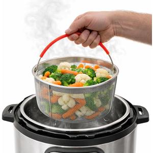 Original Salbree Steamer Basket for 6 qt quart Instant Pot Accessories, Stainless Steel Strainer and Insert fits IP Insta Pots, Instapot, Other Pressure Cookers, with Silicone Handle [3qt 8qt avail]
