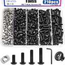 Taiss 210PCS M5 T-Nuts Screws Kit,Hammer Head T Slot Nut for 2020 Series Aluminum Extrusion,M5 Button Head Socket Cap Head Screws,Nut and Screw Kits for Mlok Screws and Nuts Replacement Set