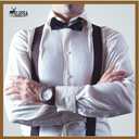 Suspenders For Men Heavy Duty Clip. Men's Suspenders 2'' Wide And 1.4" Suit Armband, X Shape, Work Suspenders For Men (Black)