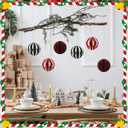 12 Pcs Christmas Paper Honeycomb Ornaments for Tree, 3D Glitter Edge Honeycomb Hanging Decorations Foldable Christmas Ornaments Lanterns for Xmas Tree Holiday New Year Party Decor (Chic)