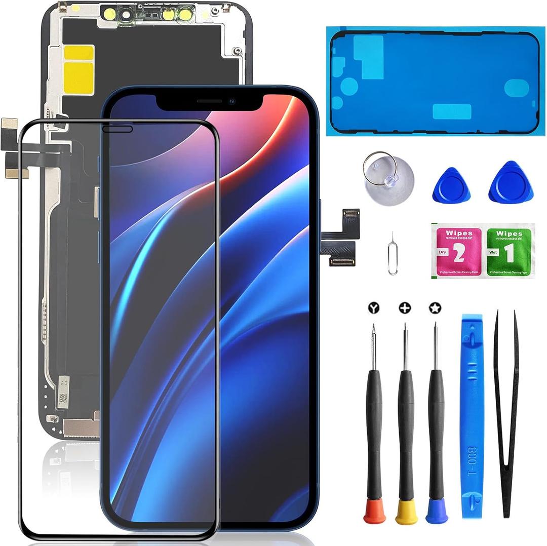 For iPhone 11 Pro Max Screen Replacement 6.5 inch, 3D Touch LCD Screen Display Digitizer Frame Assembly Repair Kit with Waterproof Seal+Repair Tools+Screen Protector for A2161, A2220, A2218