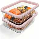 2-Pack 74oz(9.3 Cup) Baking & Meal Prep Containers, Borosilicate Glass with Tempered Lids & Steam Valve, Oven-Safe Airtight Food Storage Container Set, Gift Ready Luxury Packaging