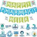 3 x Breling 45 Pcs Pharmacy Technician Day Decorations Including Banner Hanging Swirls Wall Decor Holiday Celebrating Events for Festival Supplies