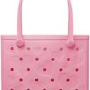 BOGG BAG - Tote for Beach, Pool, Boat, Sports - All Purpose EVA - Tonal Buttons (Conversation Hearts Bubblegum)