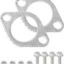 SCUARI 2PCS Exhaust Gasket,Car Accessories Exhaust Flange Gasket,Muffler Gasket,Catalytic Converter Gasket,Exhaust Flange Repair Kit with Bolt & Nut,Fit for Car,Truck,Replace #120-06310-0002 (2inch)