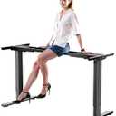 Dual Motor Electric Standing Desk Frame for 40 to 90" Table Tops, 330lbs Weight Capacity,Ergonomic Standing Height Adjustable Base with Memory Controller,Black Frame Only