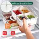 Small Snackle Box Container, Divided Serving Tray with Lid, 4 Compartment Snack Box Container for Candy, Fruits, Charcuterie, Travel & Parties, BPA-Free, 2 Pack (Hand Wash Only)