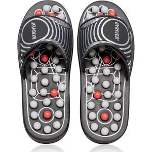 BYRIVER Plantar Fasciitis Relief Foot Massager Slippers Sandals Shoes for Men Women, Foot Care Relaxation Wellness Gifts for Mom Dad, Stress Relief, Tense Muscle Relaxer (02M)
