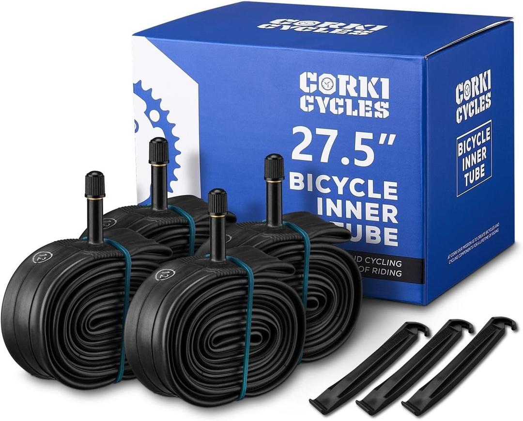 4 Pack 27.5 Mountain Bike Tube 27.5 x 1.75 1.95 2.0 2.1 2.125 2.2 2.25 2.3 2.4 Presta Valve 48mm / Schrader Valve 32mm, Butyl Rubber 27.5 Bike Tube Replacement 4 Pack 27.5 Mountain Bike Tube 27.5 x 1.75 1.95 2.0 2.1 2.125 2.2 2.25 2.3 2.4 Presta Valve 48mm / Schrader Valve 32mm, Butyl Rubber 27.5 Bike Tube Replacement