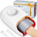 Hand Massager with Heat and Compression, Hand Massage for Arthritis and Carpal Tunnel Relief, 6 Modes Pressure Point Therapy, Blowing Wrist Massager, Finger & Palm Kneading, Gifts for Mom Dad