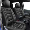 IKABEVEM Car Seat Covers Fit for Nissan Frontier 2007-2024 2025 2026: Luxury Leather Automotive Front Seat Covers, Truck Car Seat Protector(2PCS Front, Black)