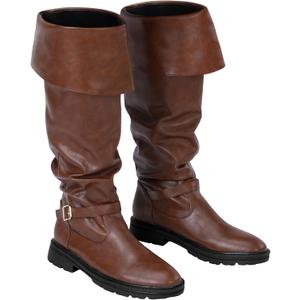 Ramede Medieval Pirate Boots Men Halloween Renaissance Boots Gothic Cosplay Costume for Men (10, Brown)