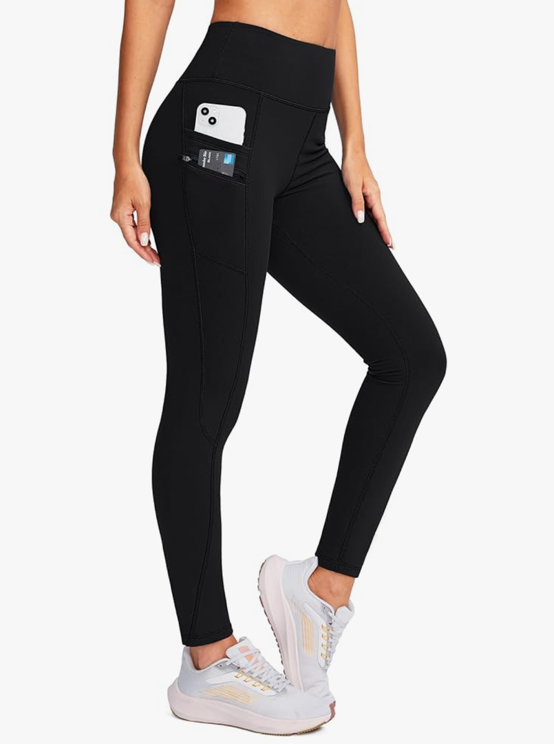 G Gradual Women's Fleece Lined Winter Leggings with Pockets Water Resistant High Waisted Thermal Warm Pants Running Hiking (XL)