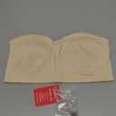 Lusait Strapless Bra for Women Non-Slip Silicone Padded Bandeau Bra Wireless Tube Top Bralette (Small, Beige)