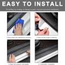 4PCS Car Door Sill Protector, Anti-Scratch Carbon Fiber Door Sill Protection Entry Edge Guard, Waterproof Scuff Threshold Strips Sticker Exterior Decor for Most Vehicles (Blue)