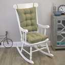 Klear Vu Omega Non-Slip Rocking Chair Cushion Set, Assembled in USA, Thick Padding & Tufted Design, Includes Seat Pad & Back Pillow with Ties, 17x17 Inches, 2-Piece Set, Twillo Thyme