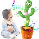 Dancing Talking Cactus Easter Baby Toy, Talking Mimicking Recording Toy Repeats What You Say, Singing Cactus with 120 Songs, Interactive Dancing Easter Gifts for Kids Toddlers Boys Girls