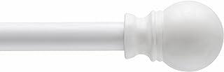 Kenney KN55250 Davenport Ball End Petite Café Decorative Window Curtain Rod, 28-48" Adjustable Length, White Finish, 1/2" Diameter Steel Tube, 2 Packs