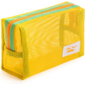 Mr. Pen- Mesh Pencil Case, Yellow, Mesh Zipper Pouch Bags with Zipper Pouches for Organization, Cosmetic Bag, Purse Pouch