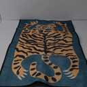 Tiger Rug for Bedroom Vintage Boho 2x3 ft Small Area Rug Washable Funky Carpet for Kids Room Non-Slip Abstract Cartoon Cute Bathroom Door Mats Green