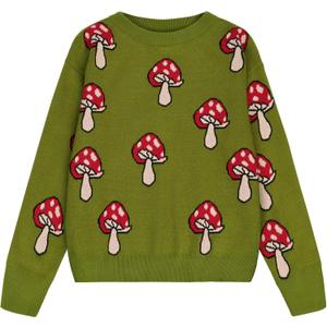 Cubear Girls' Knit Pattern Pullover Sweaters Crewneck Long Sleeve Fall Casual Tops, Size 5-14 Years (Green)