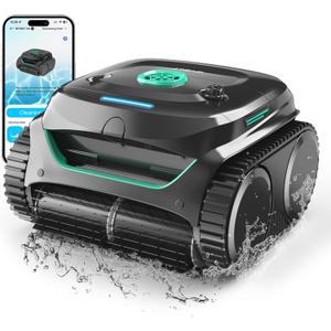(2025 New) WYBOT C2 Cordless Robotic Pool Cleaner, up to 2152 Sq.ft, 180 mins, Pool Robot Vacuum for Inground Pools with Ultra-fine Filter, Triple-Motors, 7 Cleaning Modes, App Control (black&green)