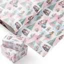 PlandRichW Nutcracker Christmas Wrapping Paper 4028 Inch Jumbo Sheets, Non-Tear Bulk Gift Wrap - Sweet Pastel Nutcracker Scene with Trees, Train & Angels - 4 Pre-Cut Sheets for Kids & Adults