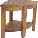 AquaTeak The Original 15.5" Kai Corner Teak Shower Bench with Shelf