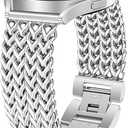 JR.DM Starlight Metal Watch Band Women 20mm Dressy Strap Stainless Steel Chain Bracelet Compatible with Samsung Galaxy Watch 7/6/5/4/Active 2/4 6 Classic/5 Pro/FE 40mm 42mm 43mm 44mm 45mm 46mm 47mm