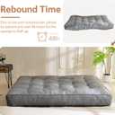 YOSHOOT 8 Inches Futon Mattress Full Size, Thick Futons Sofa Couch Bed, Floor Mattress for Adults, Shredded Foam Filling, Medium Firm(Frame Not Included), Grey, 54"x75"