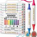 72 Color Acrylic Paint Markers – Dual Tip Waterproof Paint Pens for Rock, Wood, Fabric, Glass, Ceramic